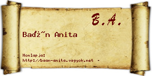 Baán Anita névjegykártya
